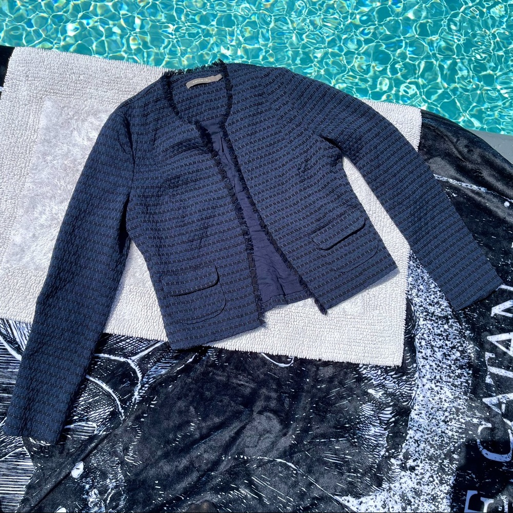 SANDWICH Lady Jacket Blazer Hook Close Navy Blue T